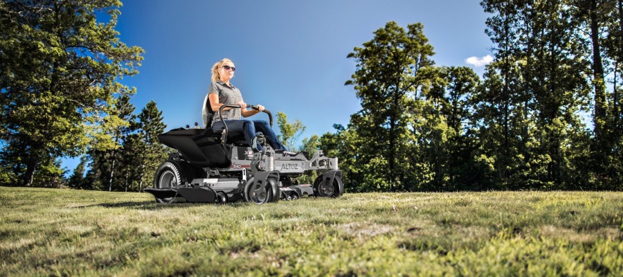 zero turn mower in yard